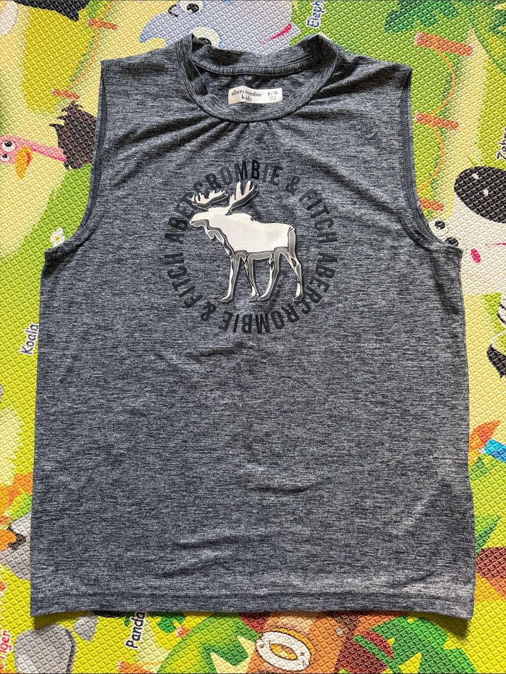 abercrombie kids Gray Heather Moose Logo Tank